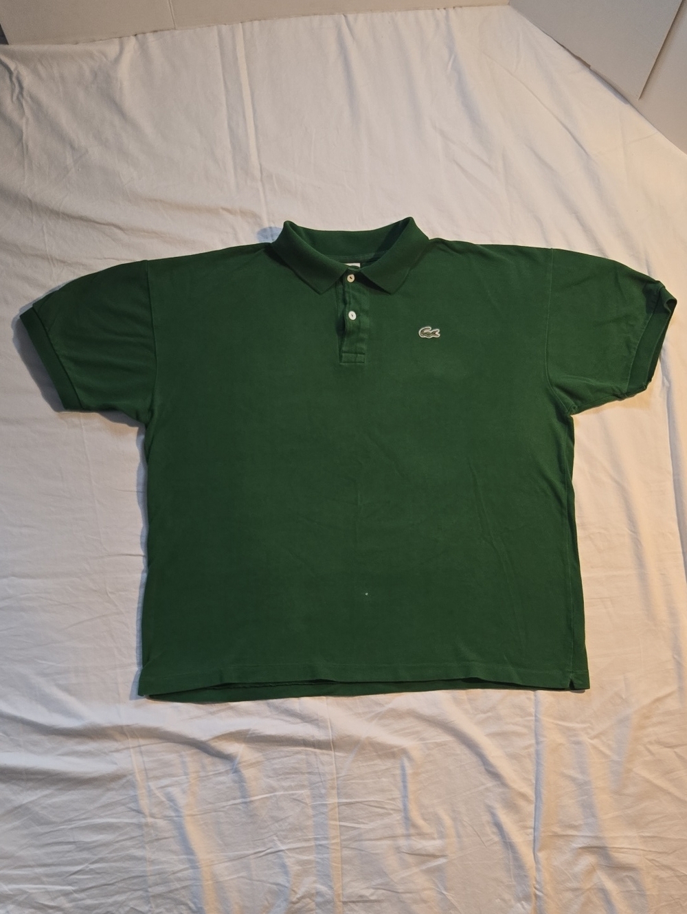 Vintage Lacoste Men's Green Short-Sleeve Polo Shirt